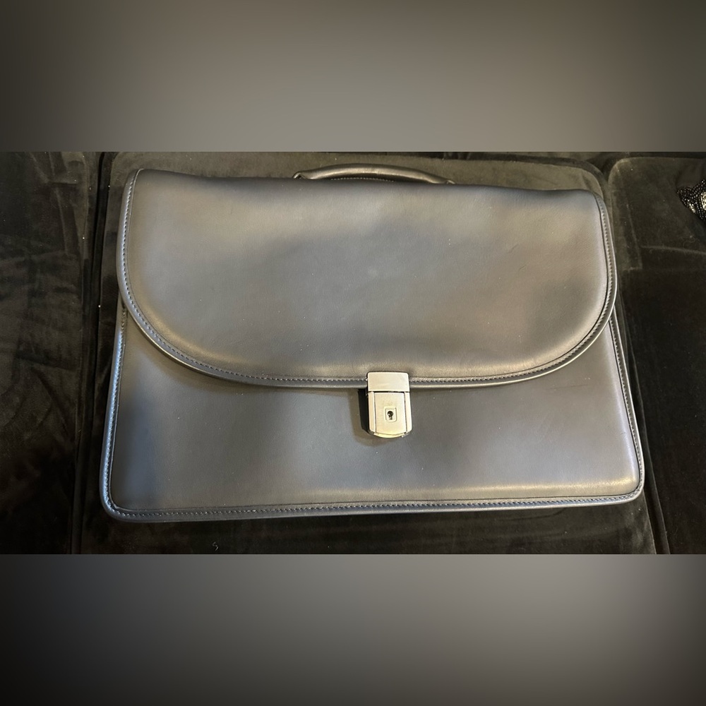 Jack Georges EXECUTIVE LEATHER BRIEFCASE #8415 Black leather